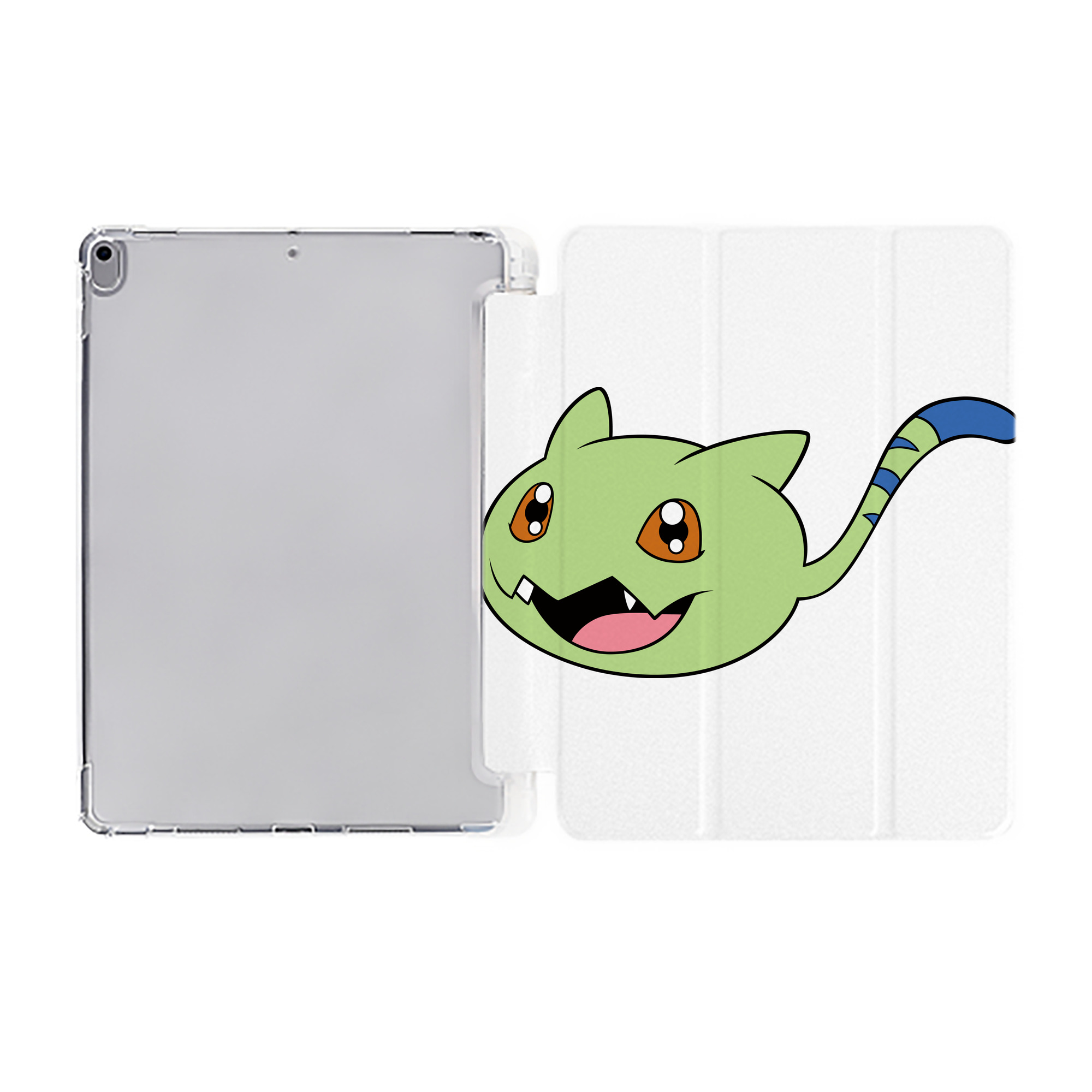 （画像用） Digimon デジタルモンスター/デジモン IPad ケース ペン収納付き 三つ折りスタンド PUレザー×シリコン 対応機種9.5/10.5/10.9インチ
